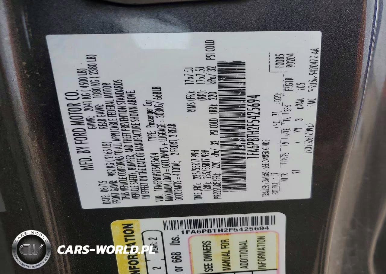 2015 Ford Mustang VIN:1FA6P8TH2F5425694 - 12