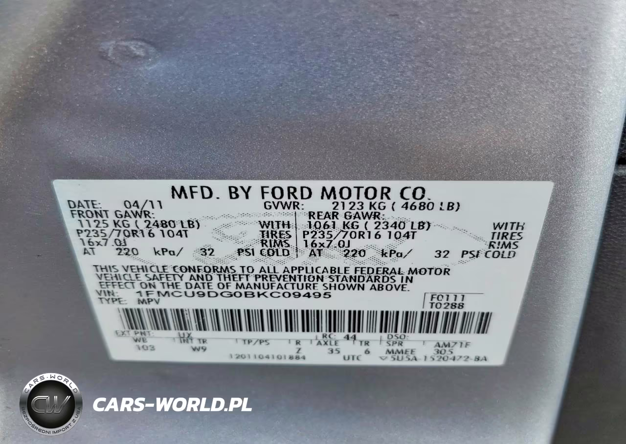 2011 Ford Escape Xlt VIN:1FMCU9DG0BKC09495 - 13