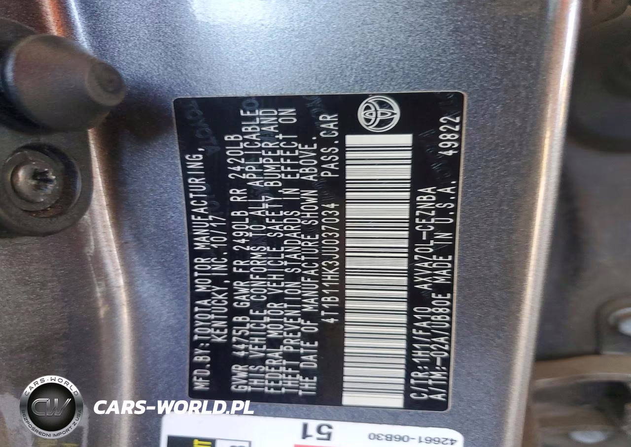 2018 Toyota Camry Le VIN:4T1B11HK3JU037034 - 12