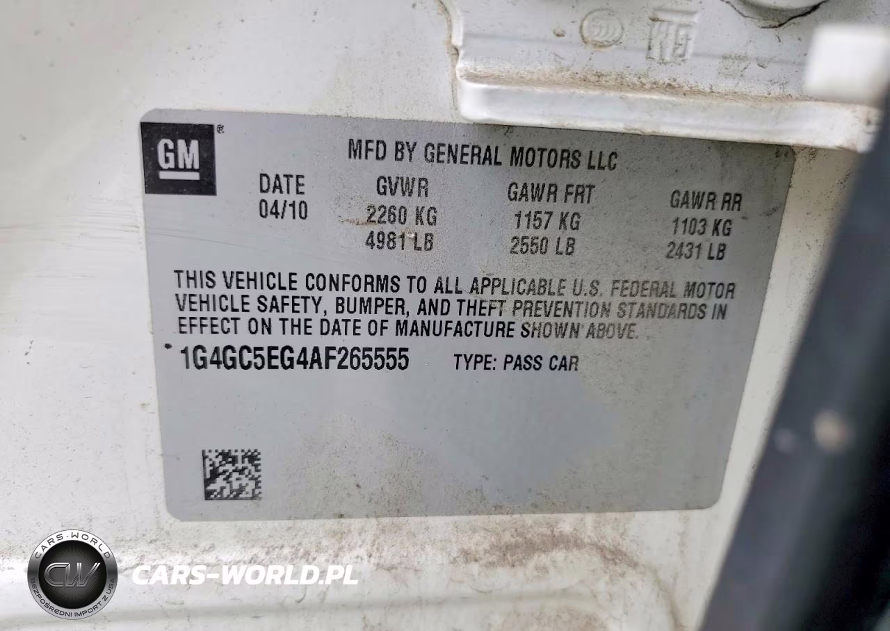 2010 Buick Lacrosse Cxl VIN:1G4GC5EG4AF265555 - 12
