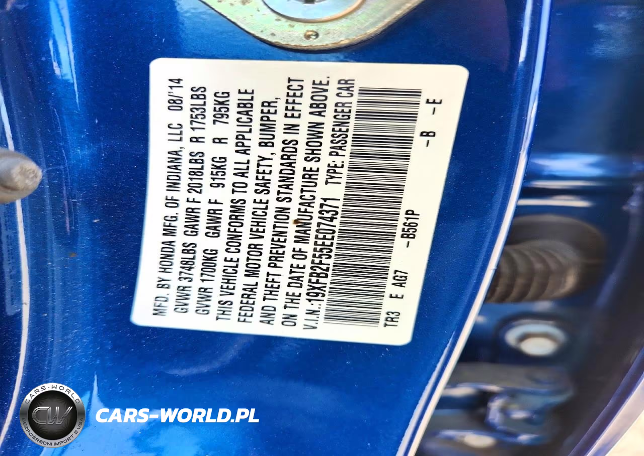 2014 Honda Civic Lx VIN:19XFB2F55EE074371 - 12