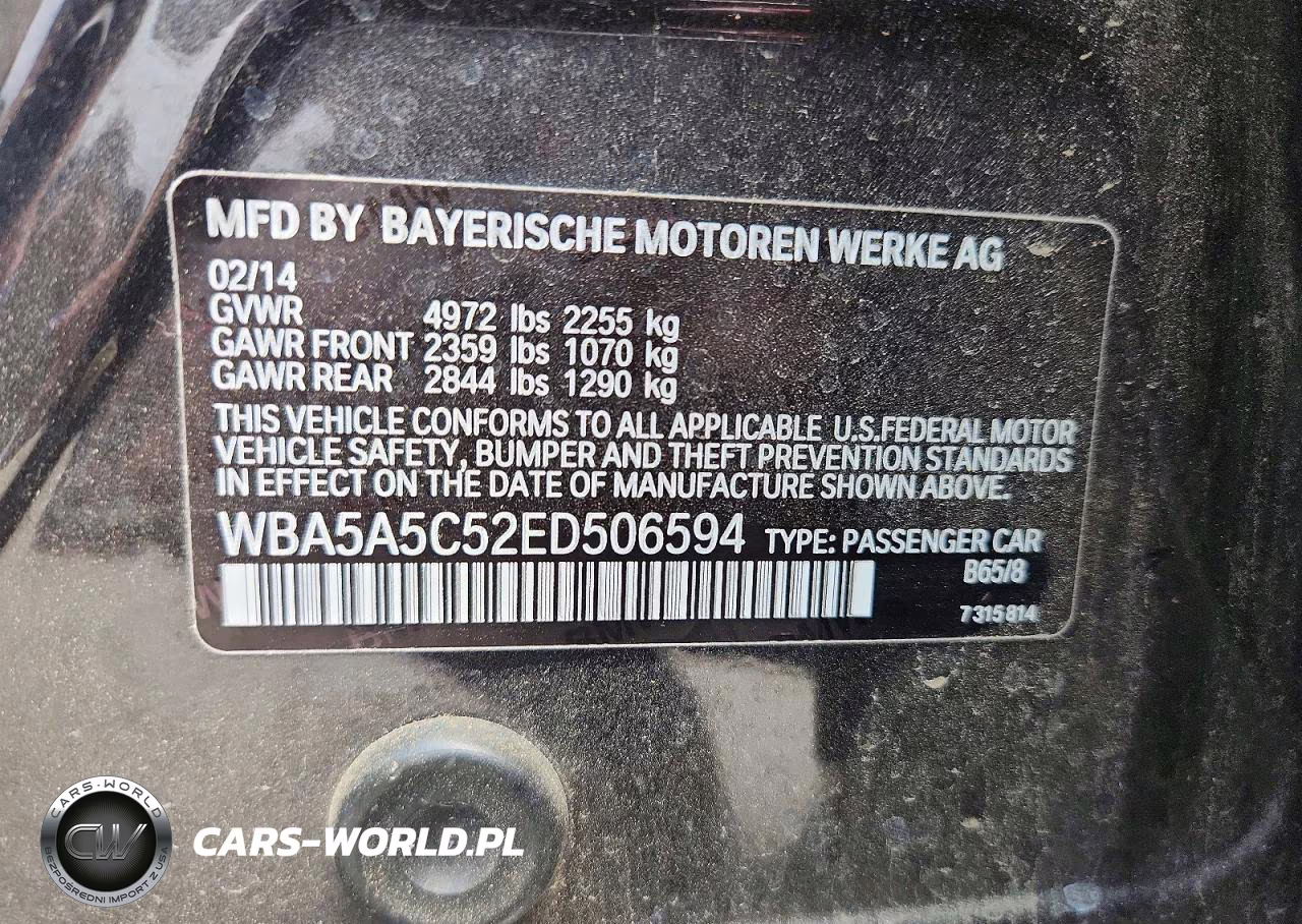 2014 BMW 528 VIN:WBA5A5C52ED506594 - 12