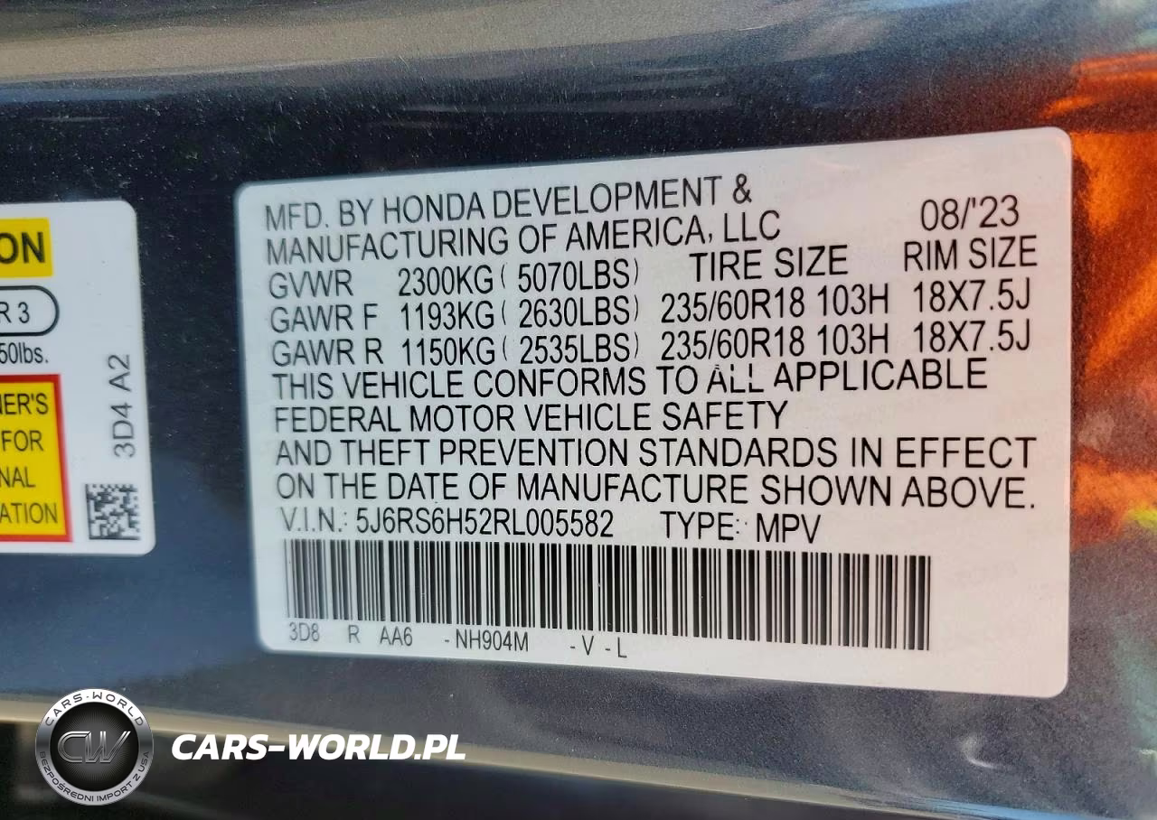 2024 Honda Cr-V Sport VIN:5J6RS6H52RL005582 - 14