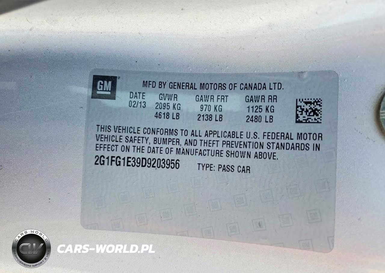2013 Chevrolet Camaro Lt VIN:2G1FG1E39D9203956 - 13