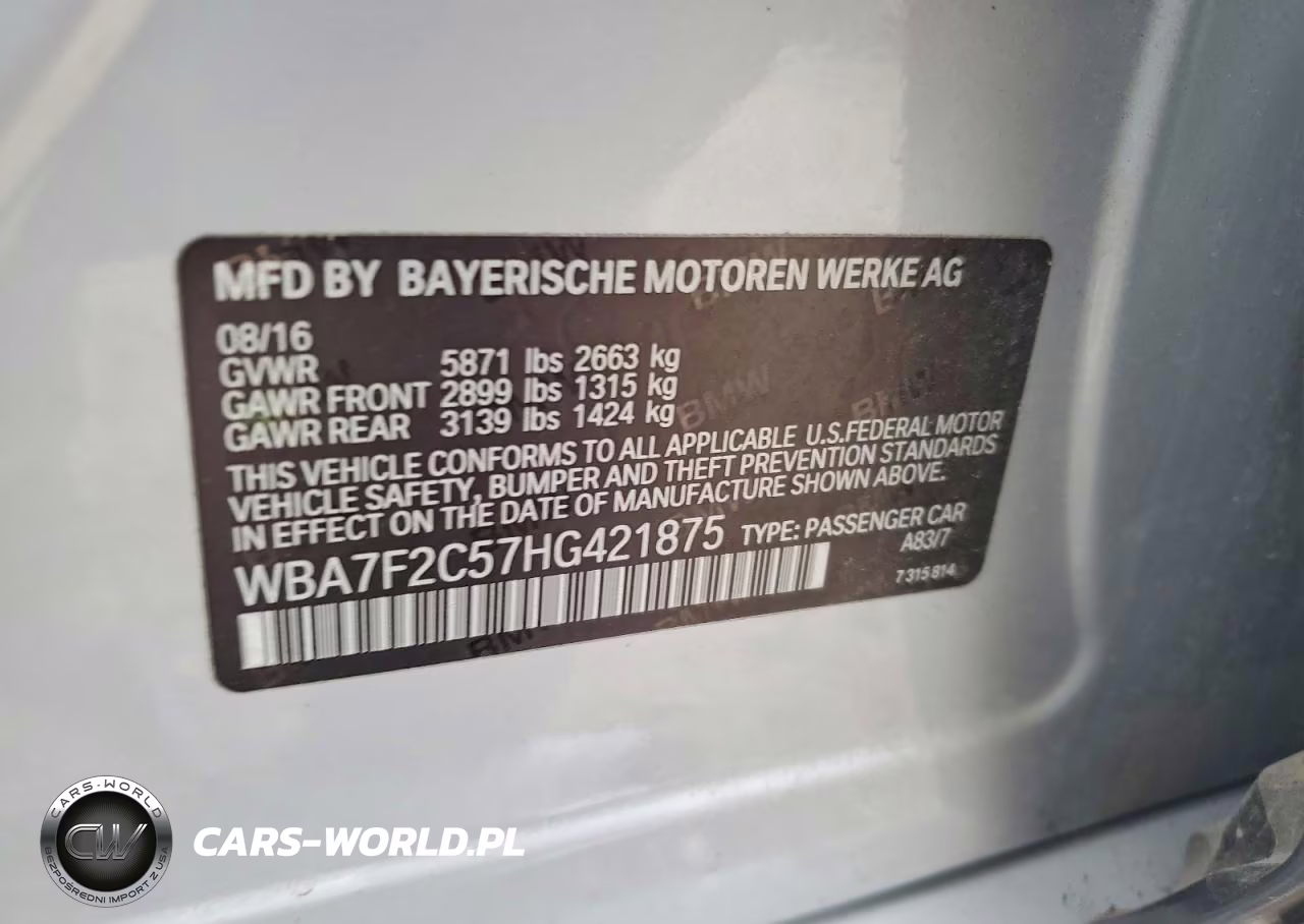 2017 BMW 750 Xi VIN:WBA7F2C57HG421875 - 12