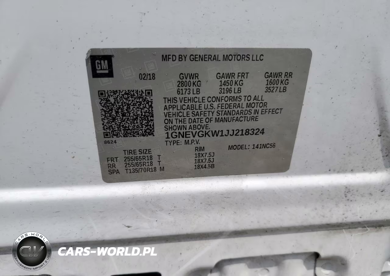 2018 Chevrolet Traverse Lt VIN:1GNEVGKW1JJ218324 - 13