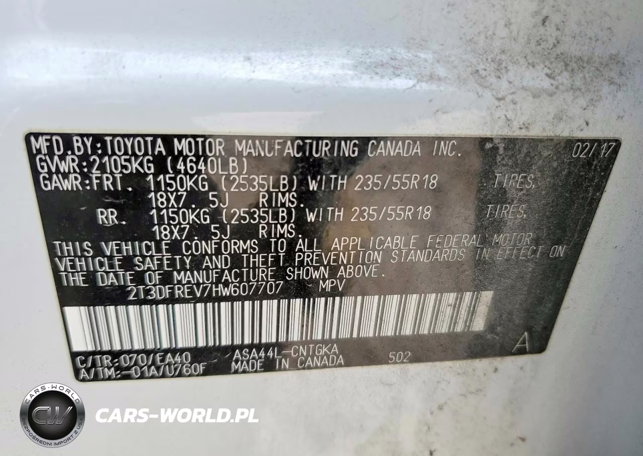 2017 Toyota Rav4 Limited VIN:2T3DFREV7HW607707 - 13