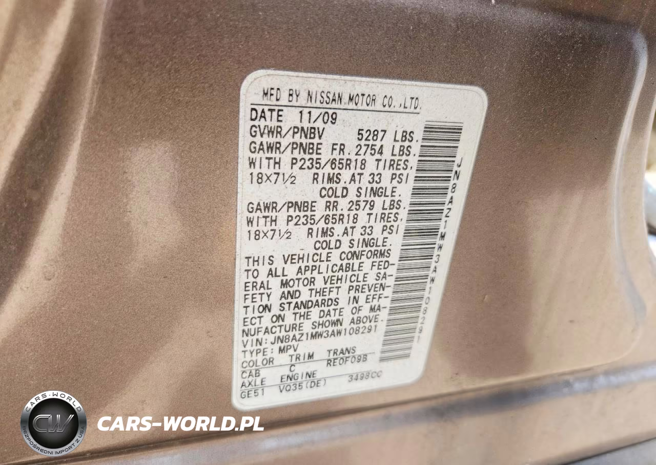 2010 Nissan Murano S VIN:JN8AZ1MW3AW108291 - 13