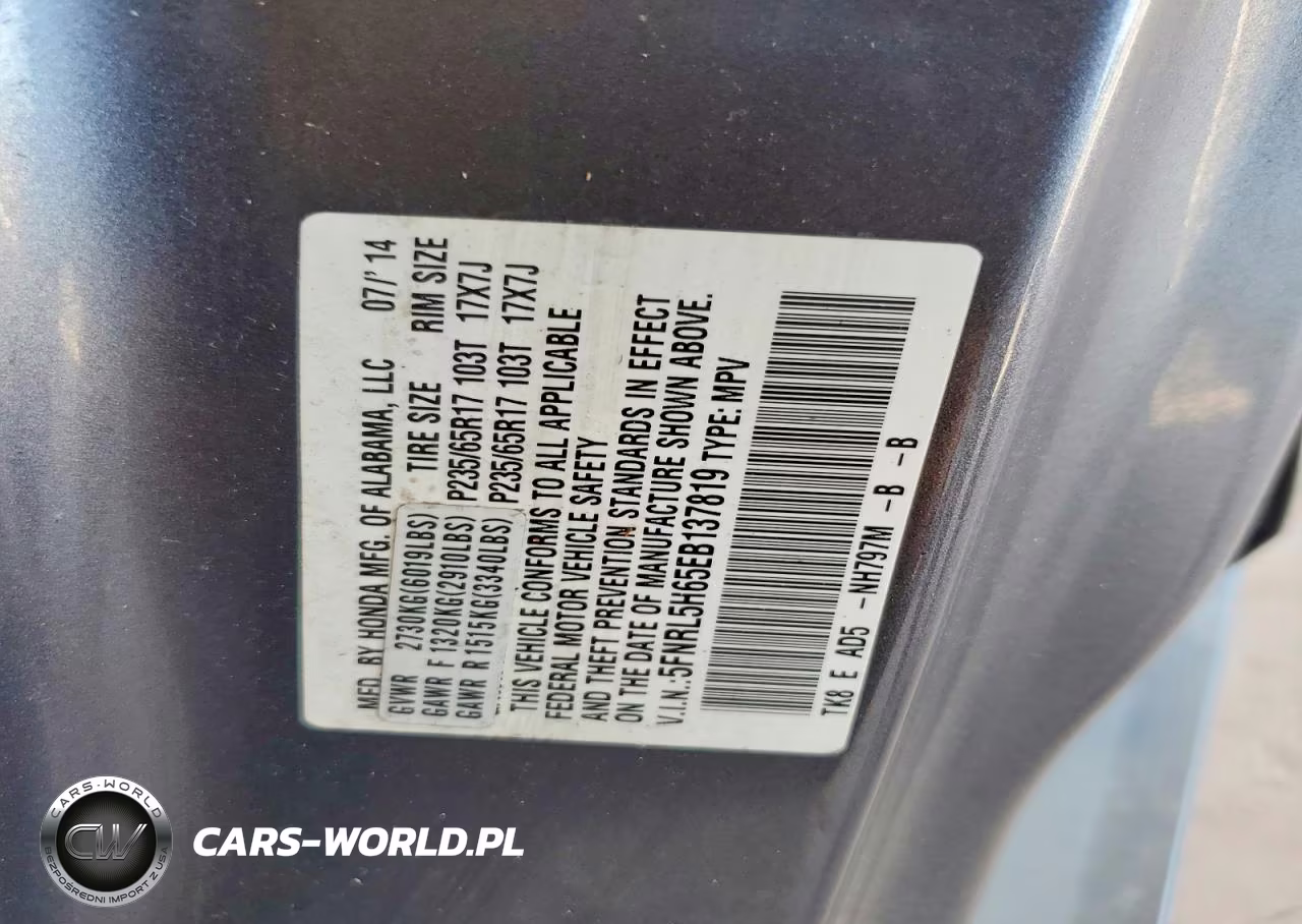 2014 Honda Odyssey Exl VIN:5FNRL5H65EB137819 - 12