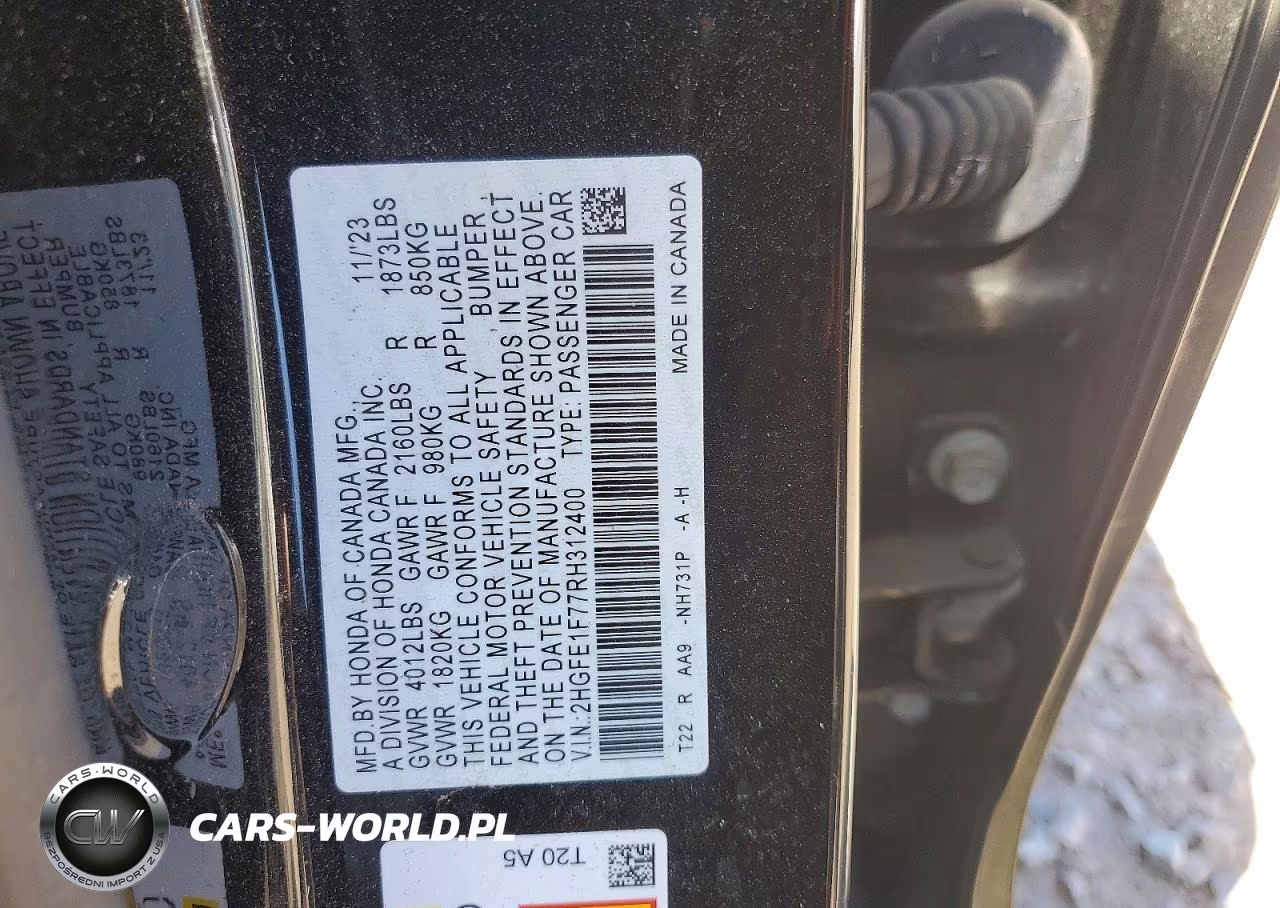 2024 Honda Civic Ex VIN:2HGFE1F77RH312400 - 13