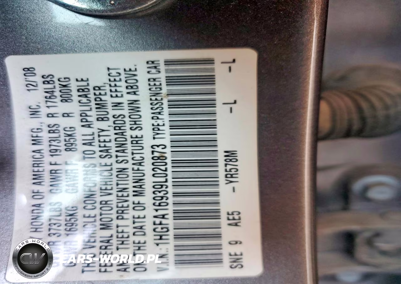 2009 Honda Civic Exl VIN:1HGFA16939L020873 - 12