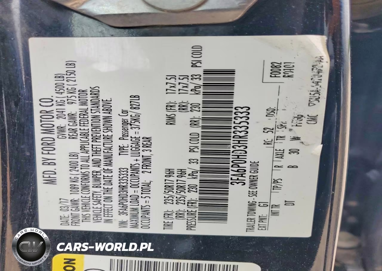 2017 FORD FUSION SE VIN:3FA6P0HD3HR335333 - 12