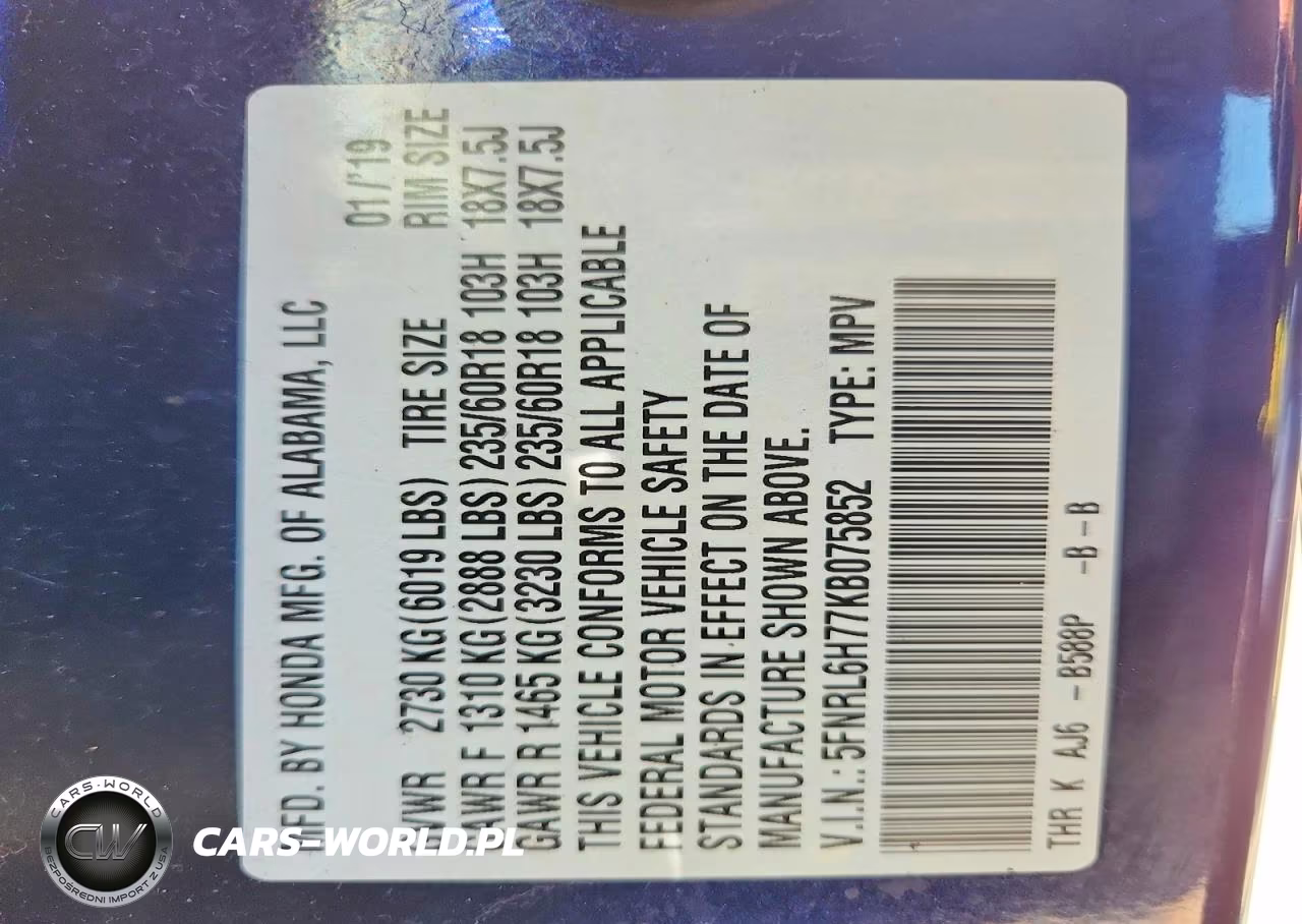 2019 Honda Odyssey Exl VIN:5FNRL6H77KB075852 - 13