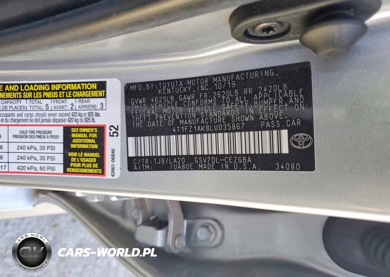 2020 Toyota Camry Xle VIN:4T1FZ1AK8LU035867 - 12