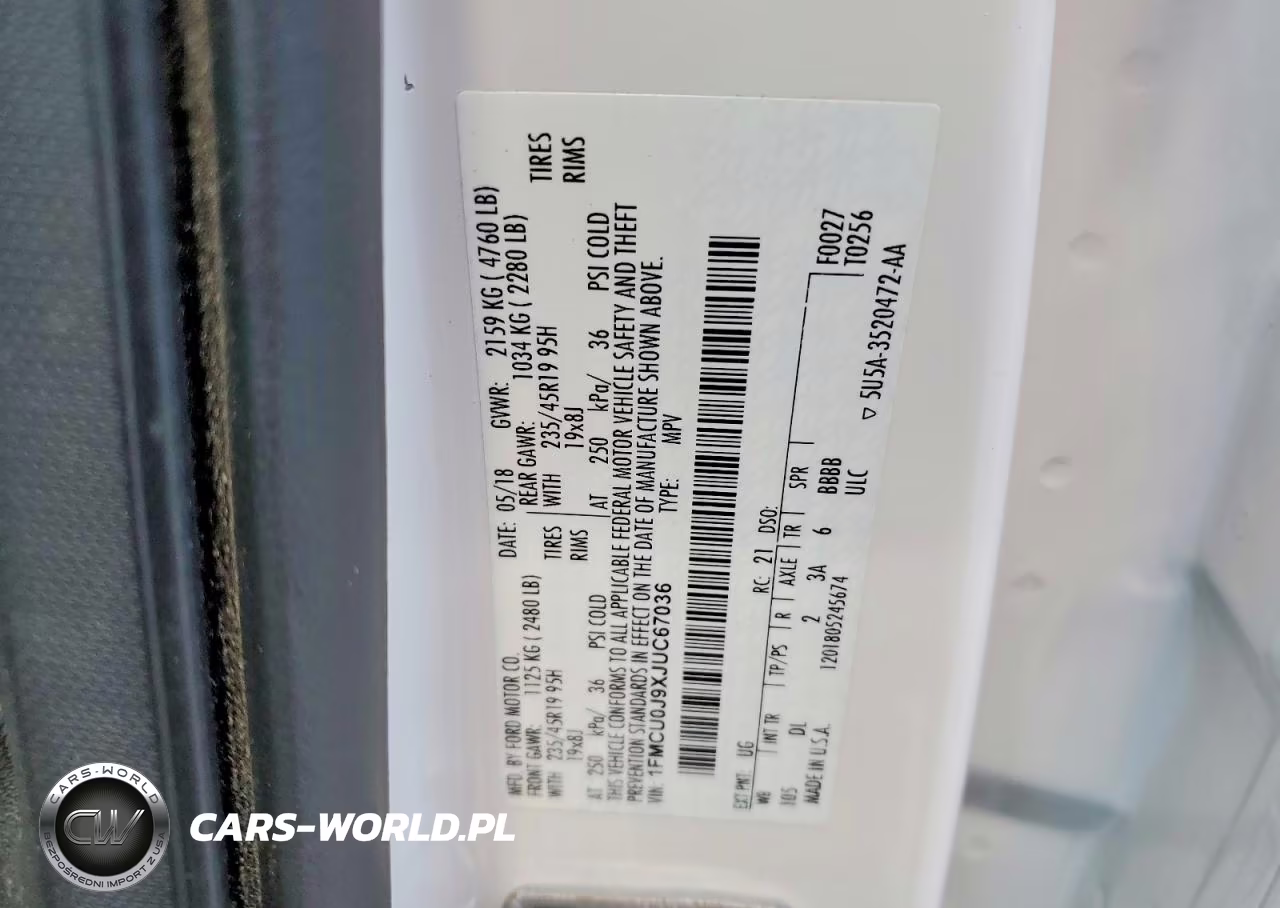 2018 Ford Escape Titanium VIN:1FMCU0J9XJUC67036 - 13