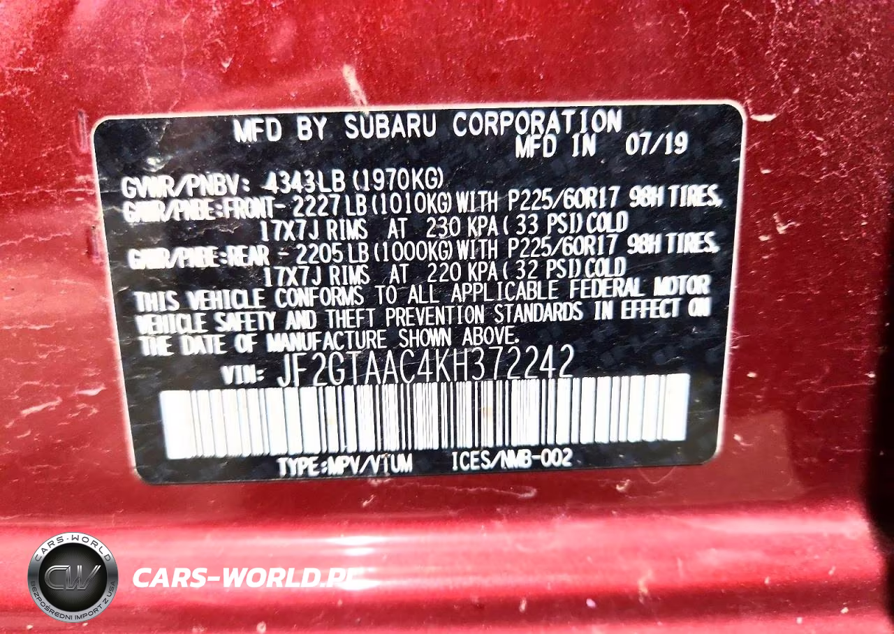 2019 Subaru Crosstrek VIN:JF2GTAAC4KH372242 - 12