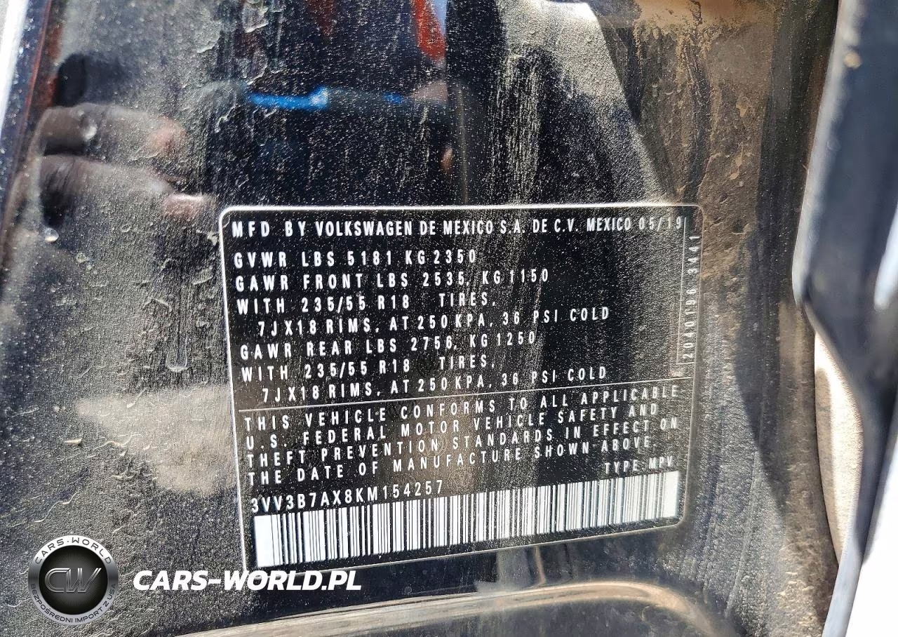 2019 Volkswagen Tiguan Se VIN:3VV3B7AX8KM154257 - 13