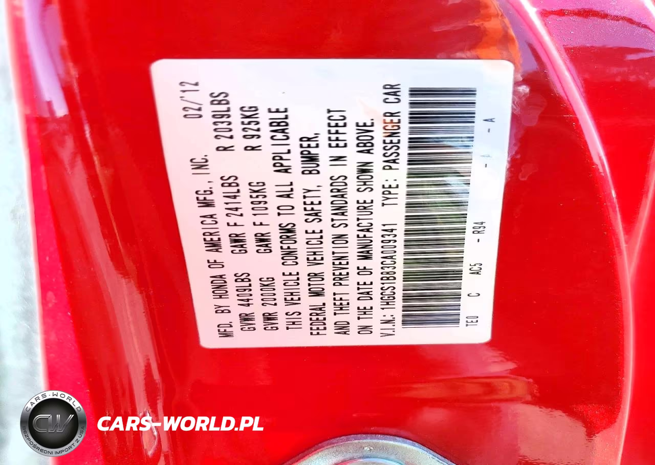2012 Honda Accord Exl VIN:1HGCS1B83CA009341 - 12