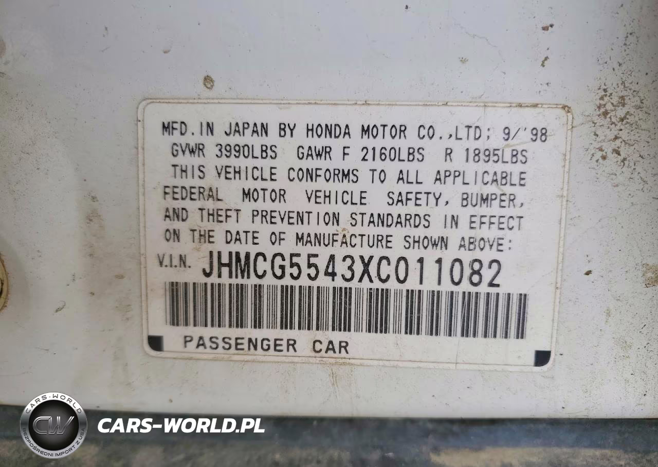1999 Honda Accord Lx VIN:JHMCG5543XC011082 - 12