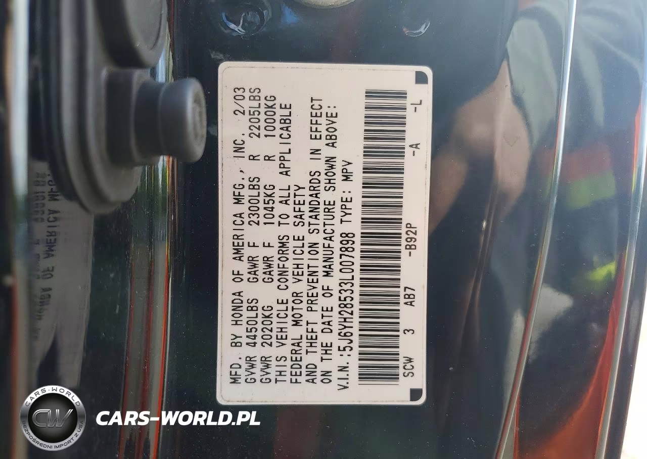 2003 Honda Element Ex VIN:5J6YH28533L007898 - 12