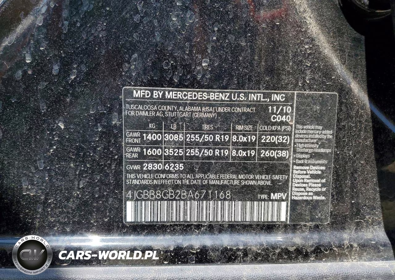 2011 Mercedes-Benz Ml 350 4Matic VIN:4JGBB8GB2BA671168 - 13
