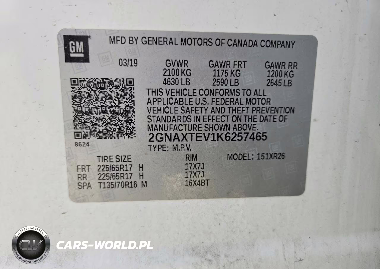 2019 Chevrolet Equinox Lt VIN:2GNAXTEV1K6257465 - 12