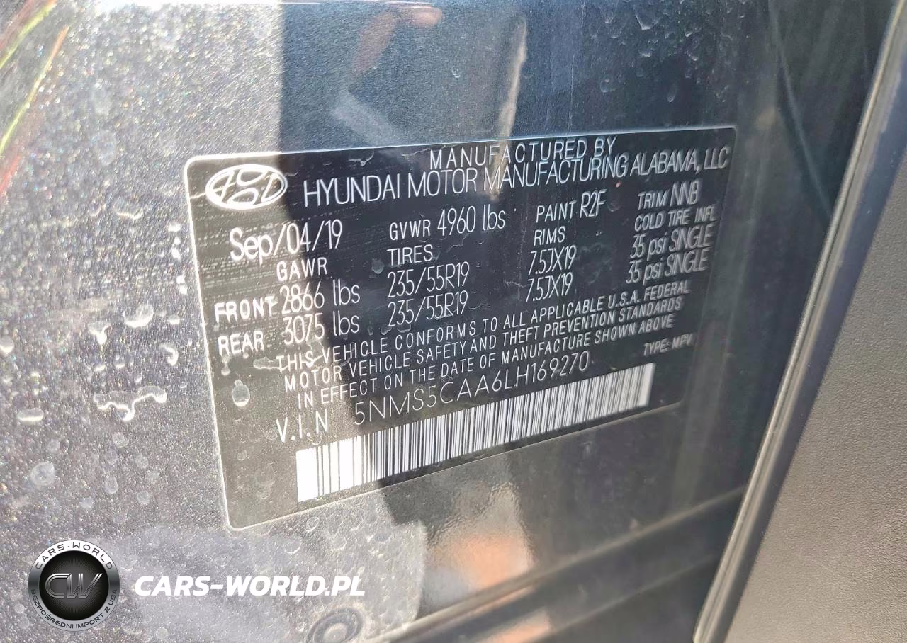 2020 Hyundai Santa Fe Limited 2.0T VIN:5NMS5CAA6LH169270 - 14