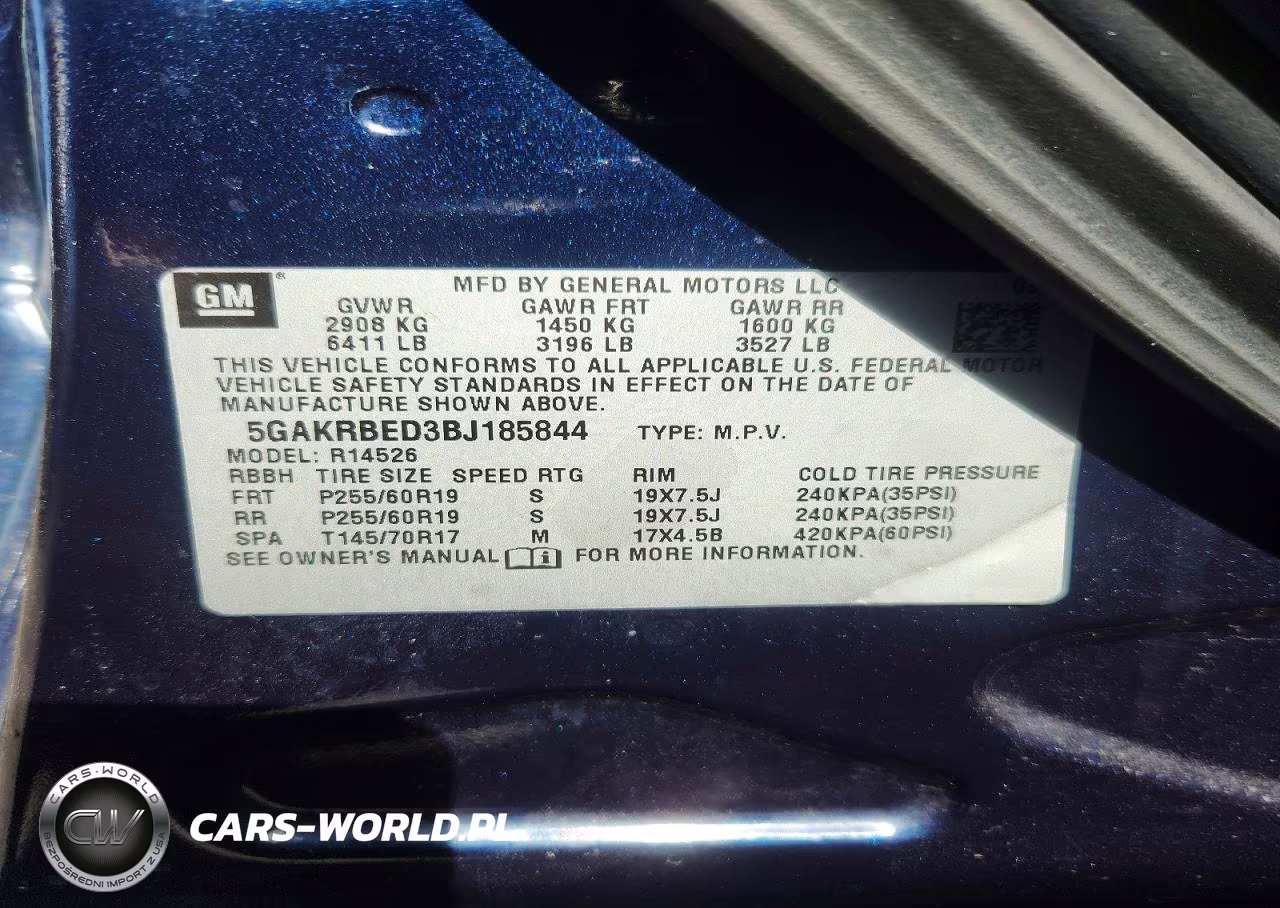 2011 Buick Enclave Cxl VIN:5GAKRBED3BJ185844 - 13