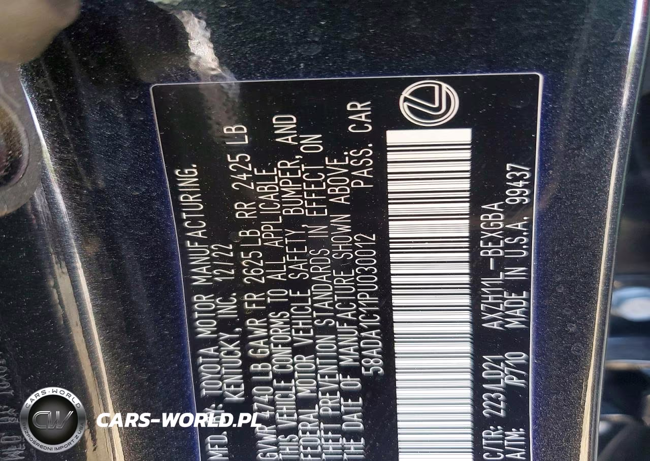 2023 Lexus Es 300H Base VIN:58ADA1C11PU030012 - 12