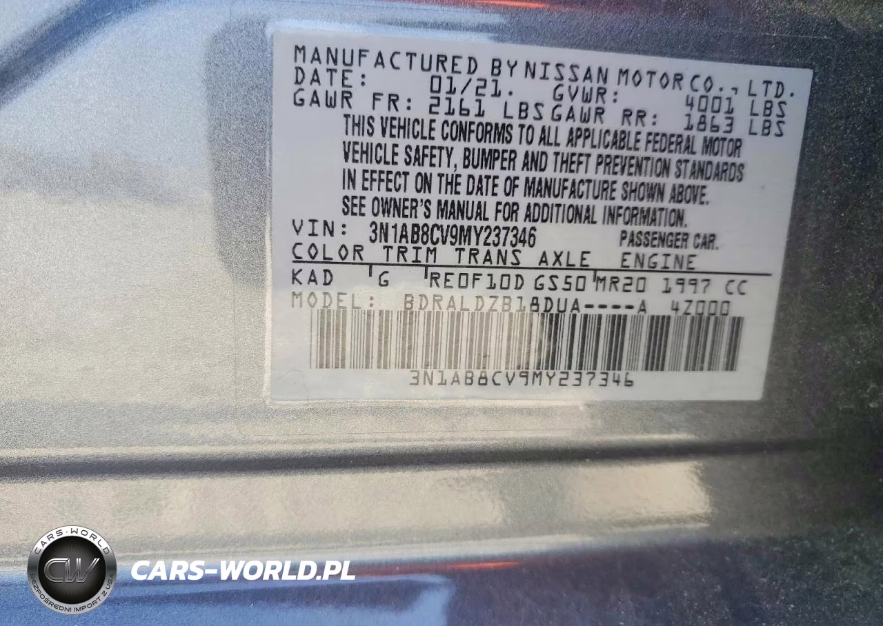 2021 Nissan Sentra Sv VIN:3N1AB8CV9MY237346 - 13