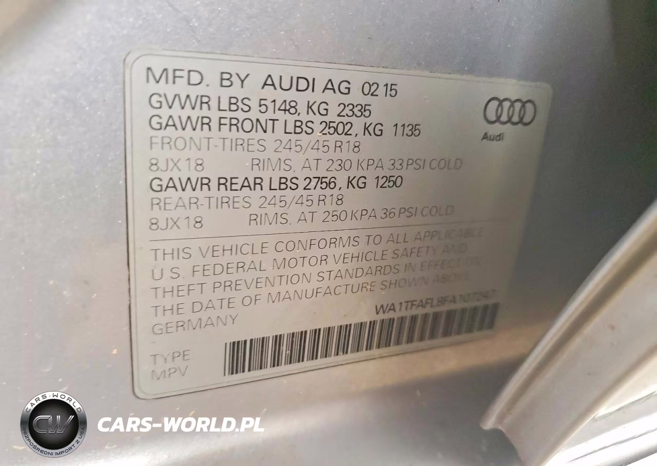 2015 Audi A4 Allroad Premium VIN:WA1TFAFL8FA107247 - 12