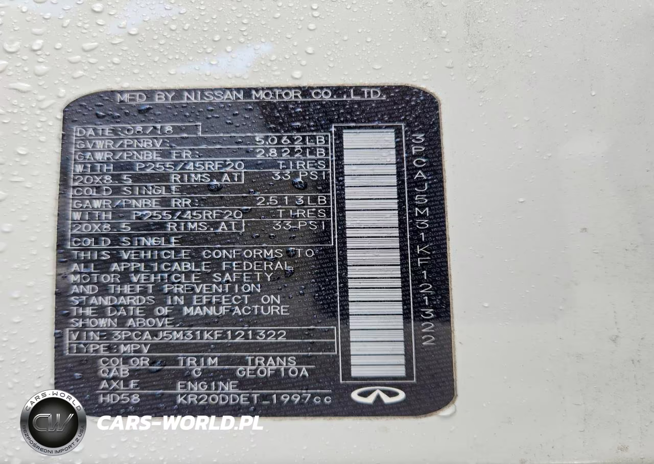 2019 Infiniti Qx50 Essential VIN:3PCAJ5M31KF121322 - 14