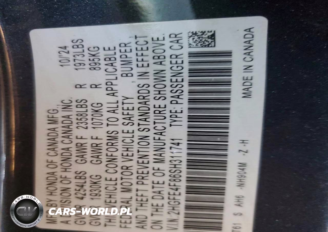 2025 Honda Civic Sport VIN:2HGFE4F86SH311741 - 12