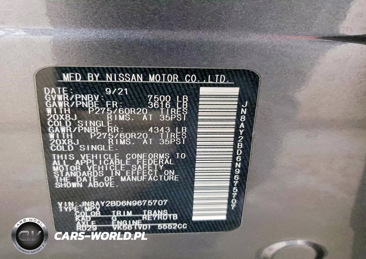 2022 Nissan Armada Sl VIN:JN8AY2BD6N9675707 - 14