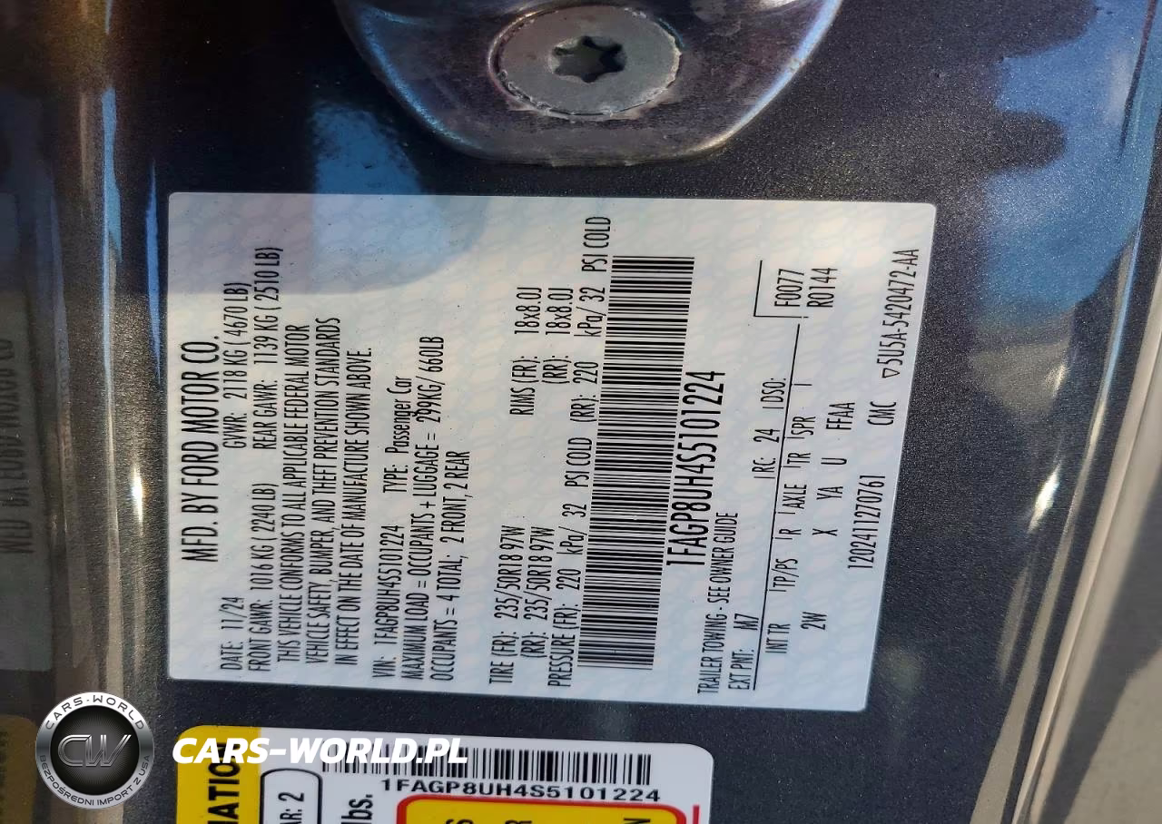 2025 Ford Mustang VIN:1FAGP8UH4S5101224 - 13