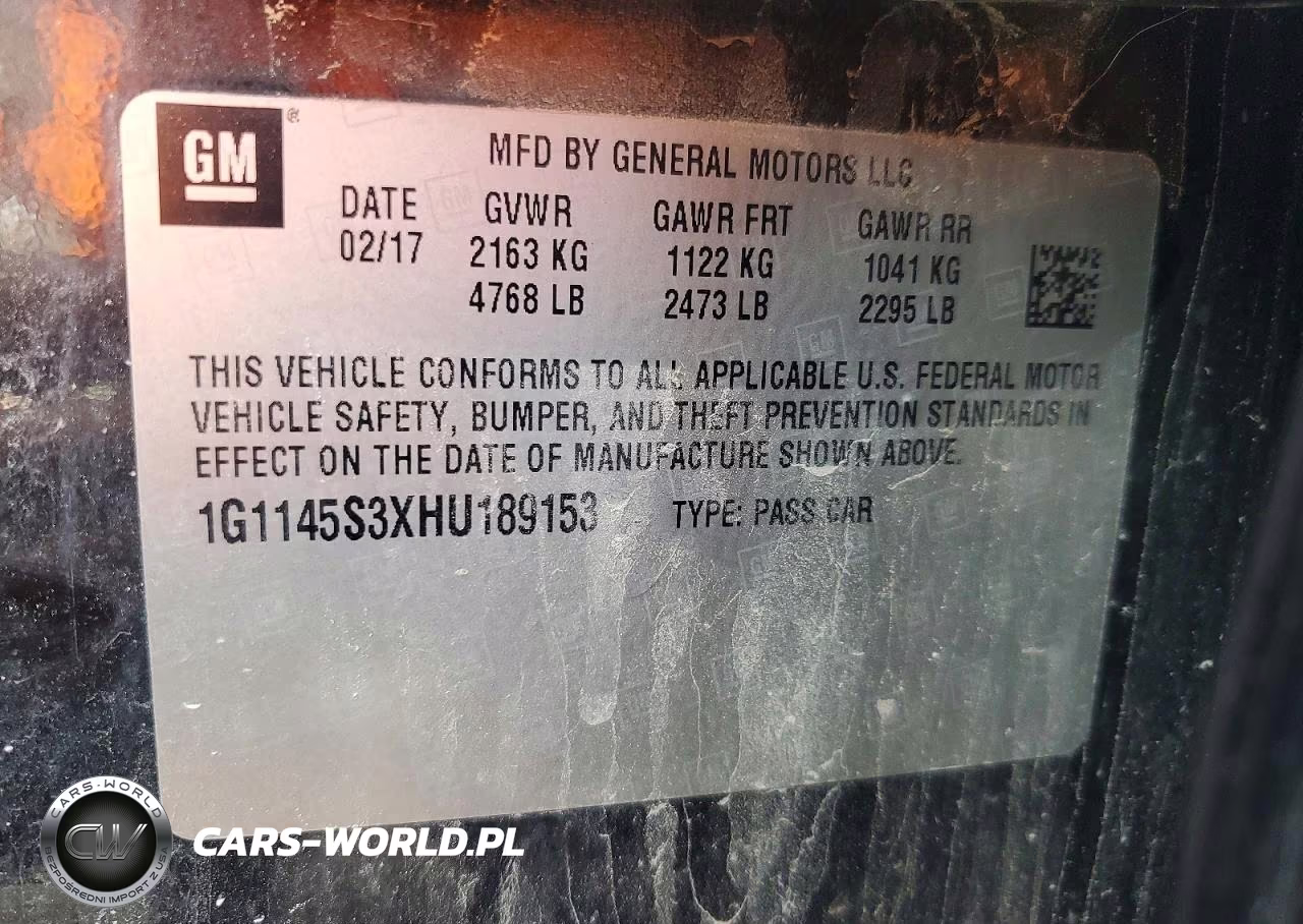 2017 Chevrolet Impala Premier VIN:1G1145S3XHU189153 - 12