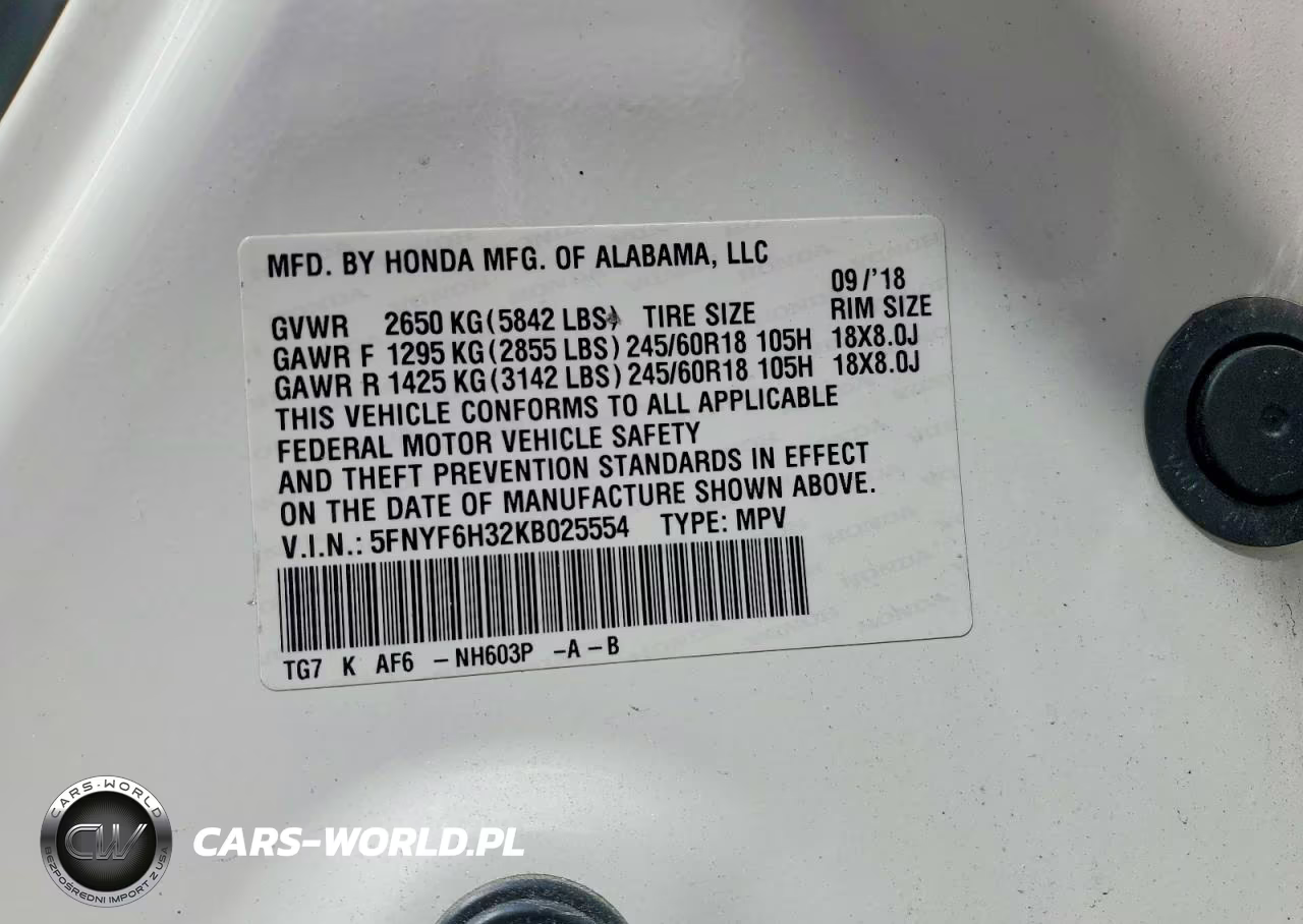2019 Honda Pilot Ex VIN:5FNYF6H32KB025554 - 13