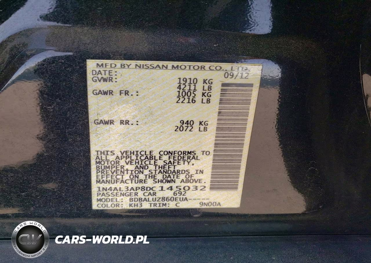 2013 Nissan Altima 2.5 VIN:1N4AL3AP8DC145032 - 12