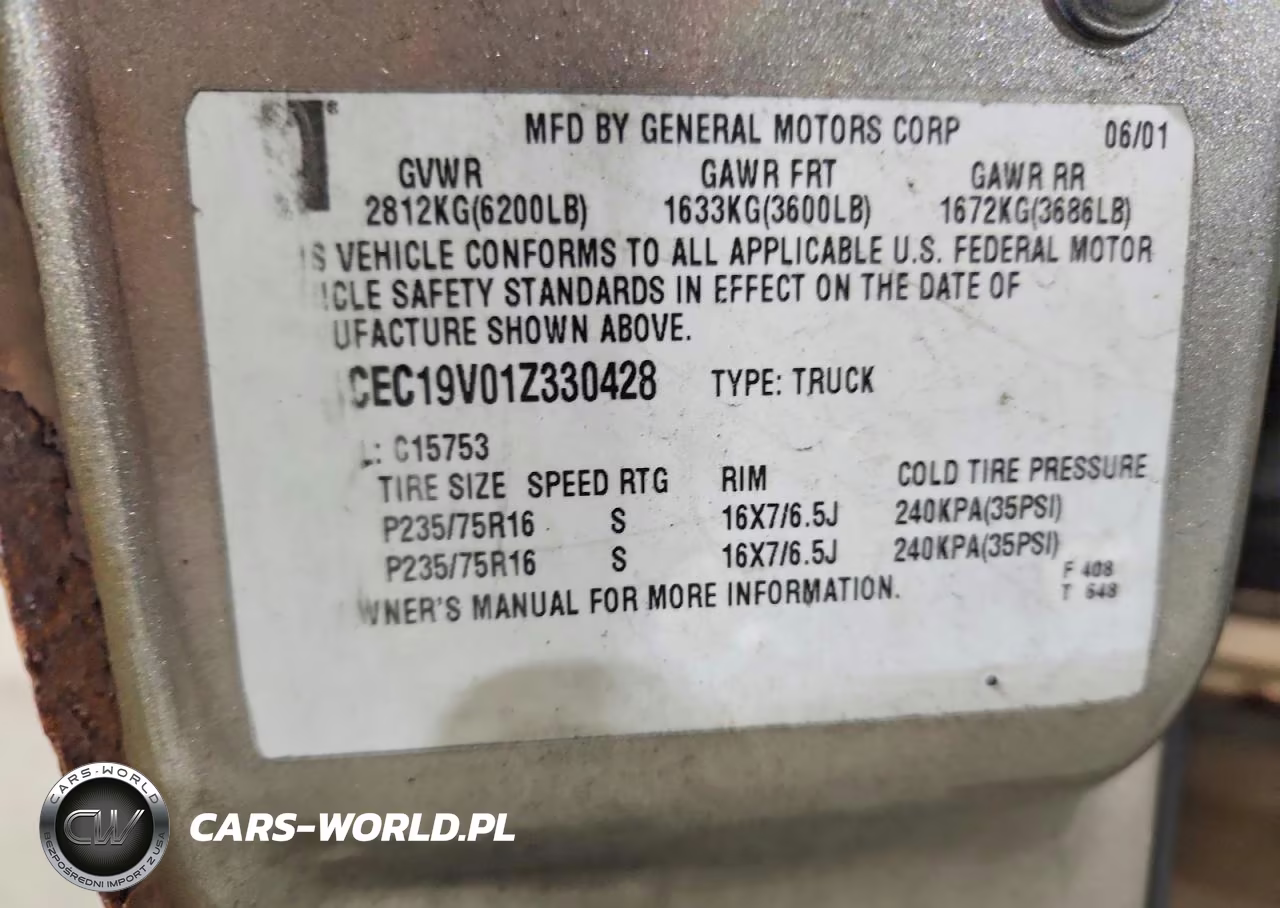 2001 Chevrolet Silverado C1500 VIN:1GCEC19V01Z330428 - 13