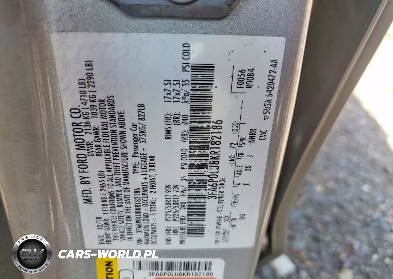 2019 Ford Fusion Se VIN:3FA6P0LU8KR182186 - 12
