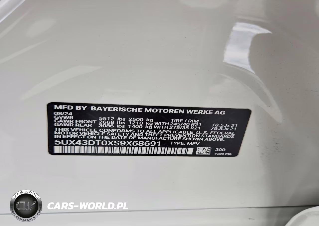 2025 BMW X4 M40I VIN:5UX43DT0XS9X68691 - 14