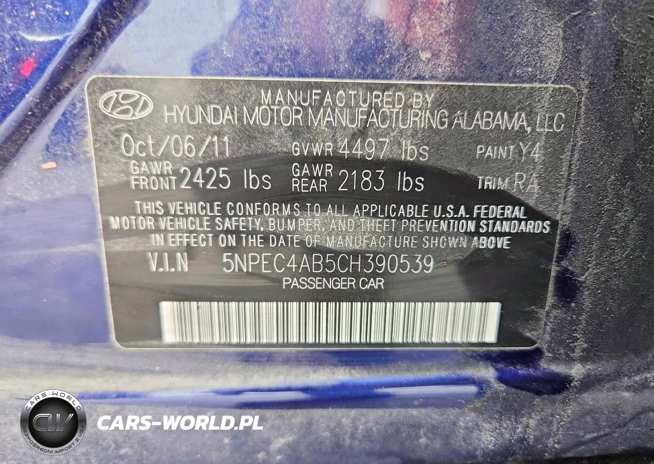 2012 Hyundai Sonata Se 2.0T VIN:5NPEC4AB5CH390539 - 12