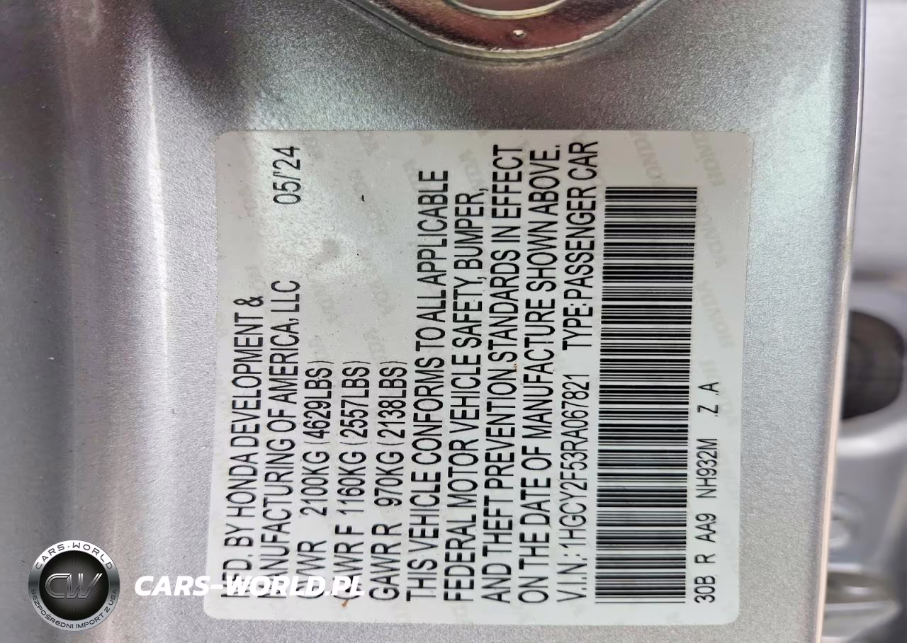 2024 Honda Accord Hybrid Sport VIN:1HGCY2F53RA067821 - 12