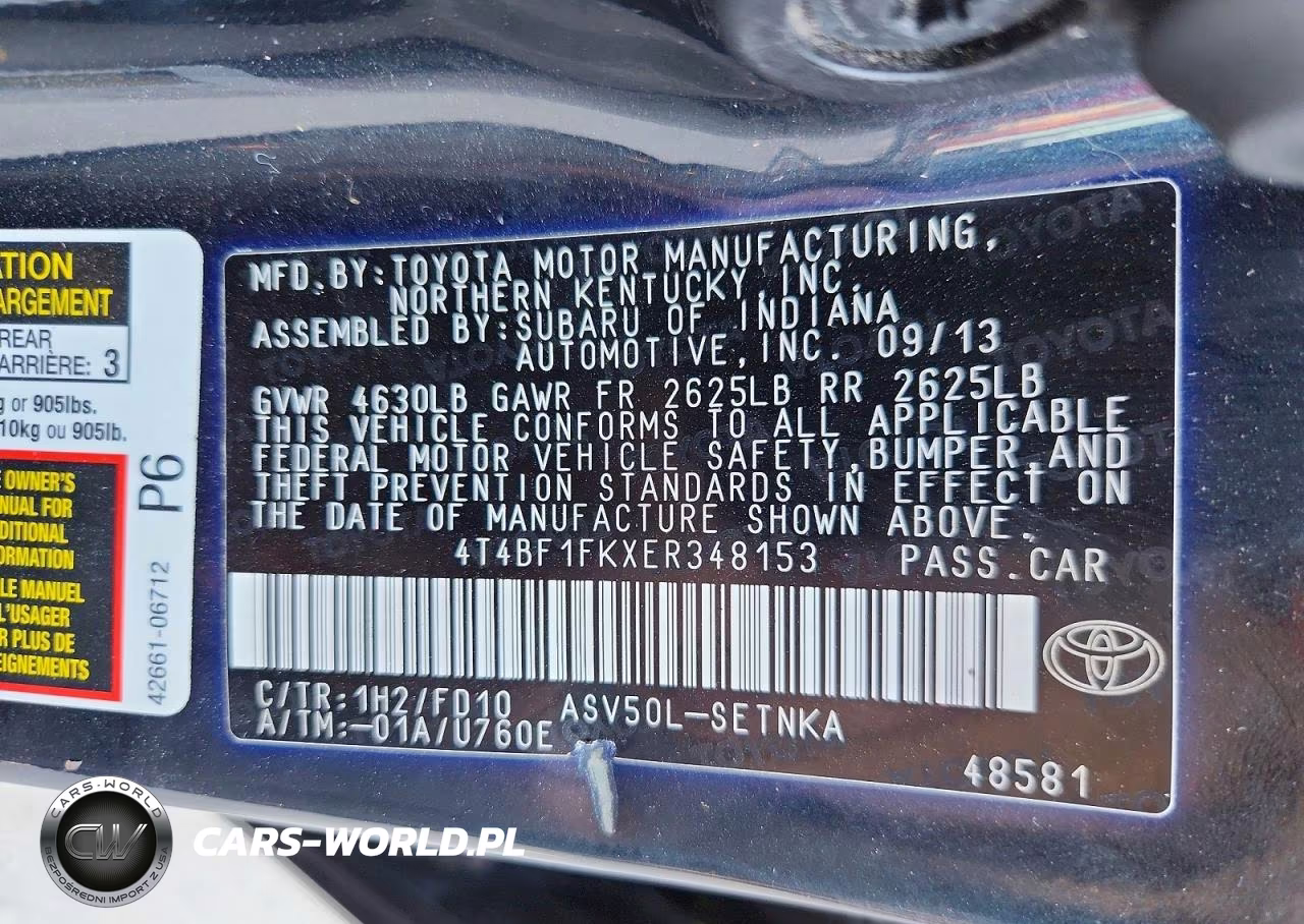 2014 Toyota Camry Le VIN:4T4BF1FKXER348153 - 13