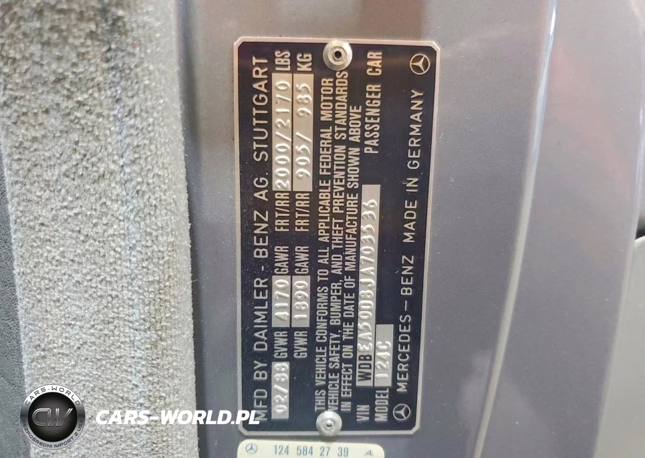 1988 Mercedes-Benz 300 Ce VIN:WDBEA50D8JA703536 - 12