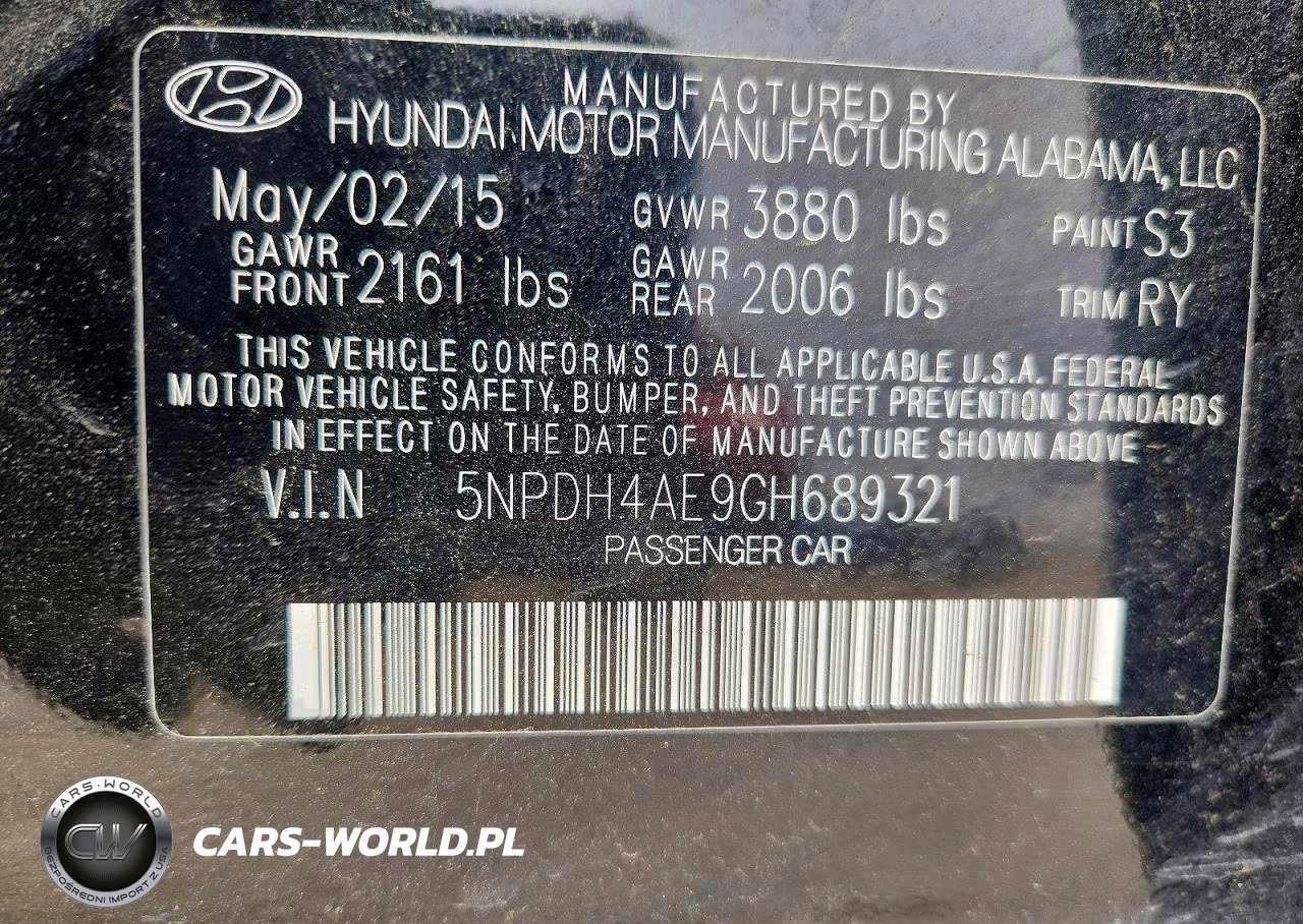 2016 Hyundai Elantra Limited VIN:5NPDH4AE9GH689321 - 13