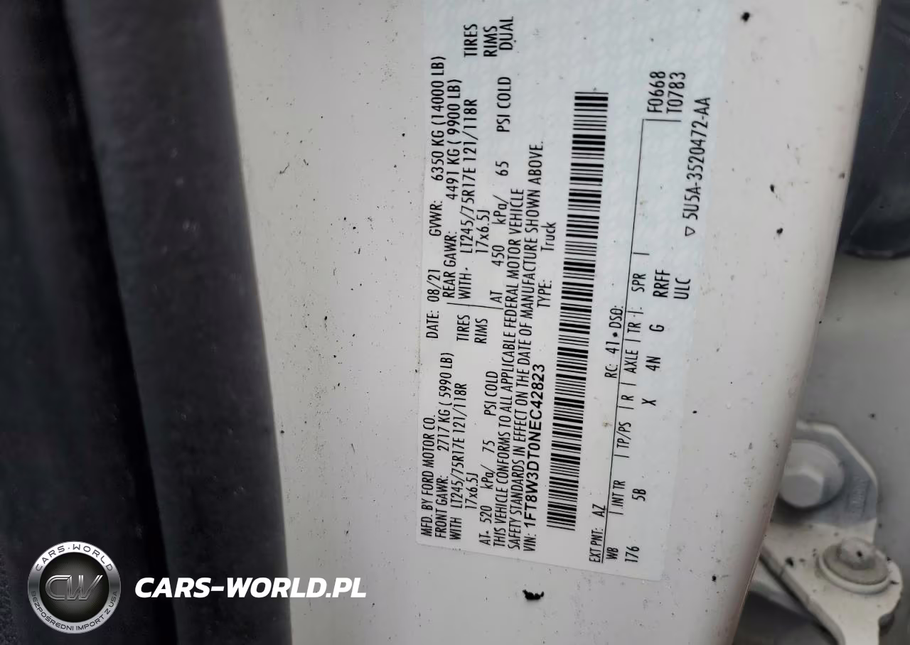 2022 Ford F350 Super Duty VIN:1FT8W3DT0NEC42823 - 12