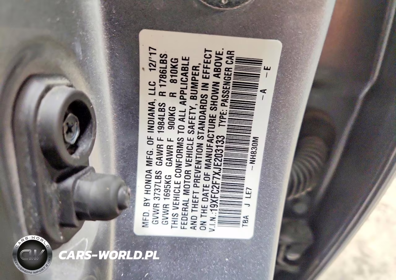 2018 Honda Civic Ex VIN:19XFC2F7XJE203133 - 12