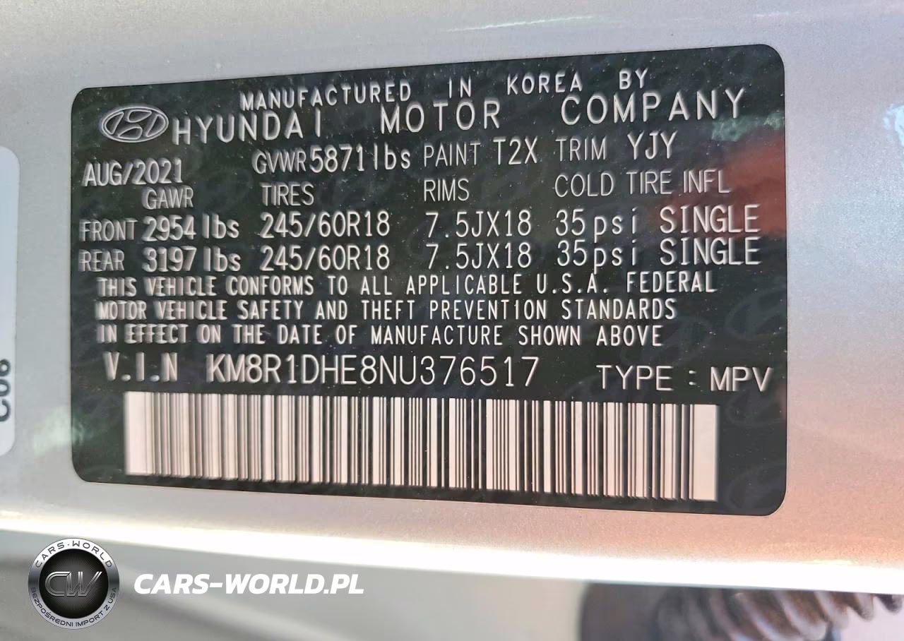 2022 Hyundai Palisade Se VIN:KM8R1DHE8NU376517 - 14