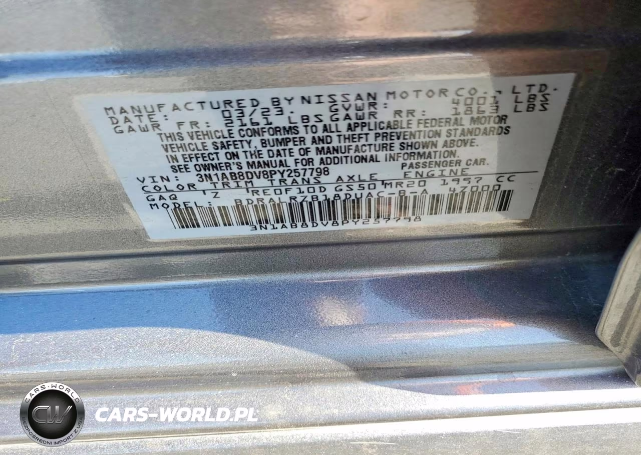 2023 Nissan Sentra Sr VIN:3N1AB8DV8PY257798 - 12